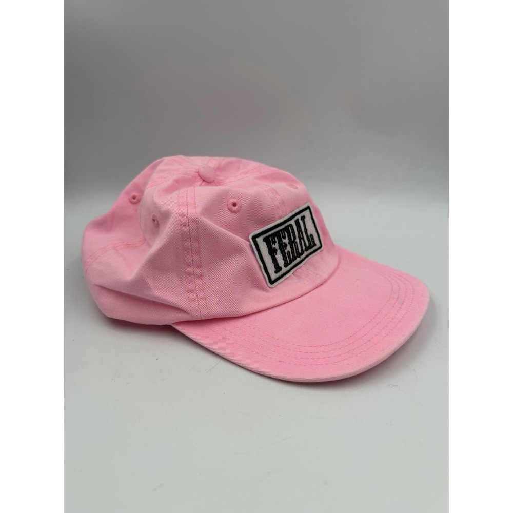 Feral Baseball Cap PINK Hat Adjustable Graphic Patch Unisex HANDMADE